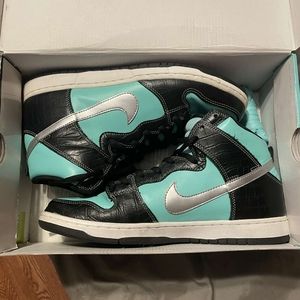 Nike SB Diamond Supply Co. x Dunk High Premium Aqua/black/white Size 12